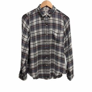 2/$25 Lucky Brand Plaid Women’s Button Front Long Sleeve Blouse Shirt